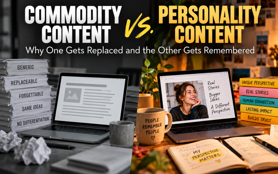 "commodity content vs personality content"